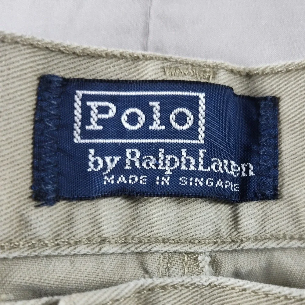 Polo Ralph Lauren Chino Shorts Mens W40 Khaki Double Pleated Cotton Twill